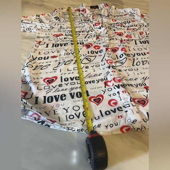 Milk & Honey Button Down Size L Double Chest Pockets Long-sleeve V-Neck Love - Picture 7 of 9